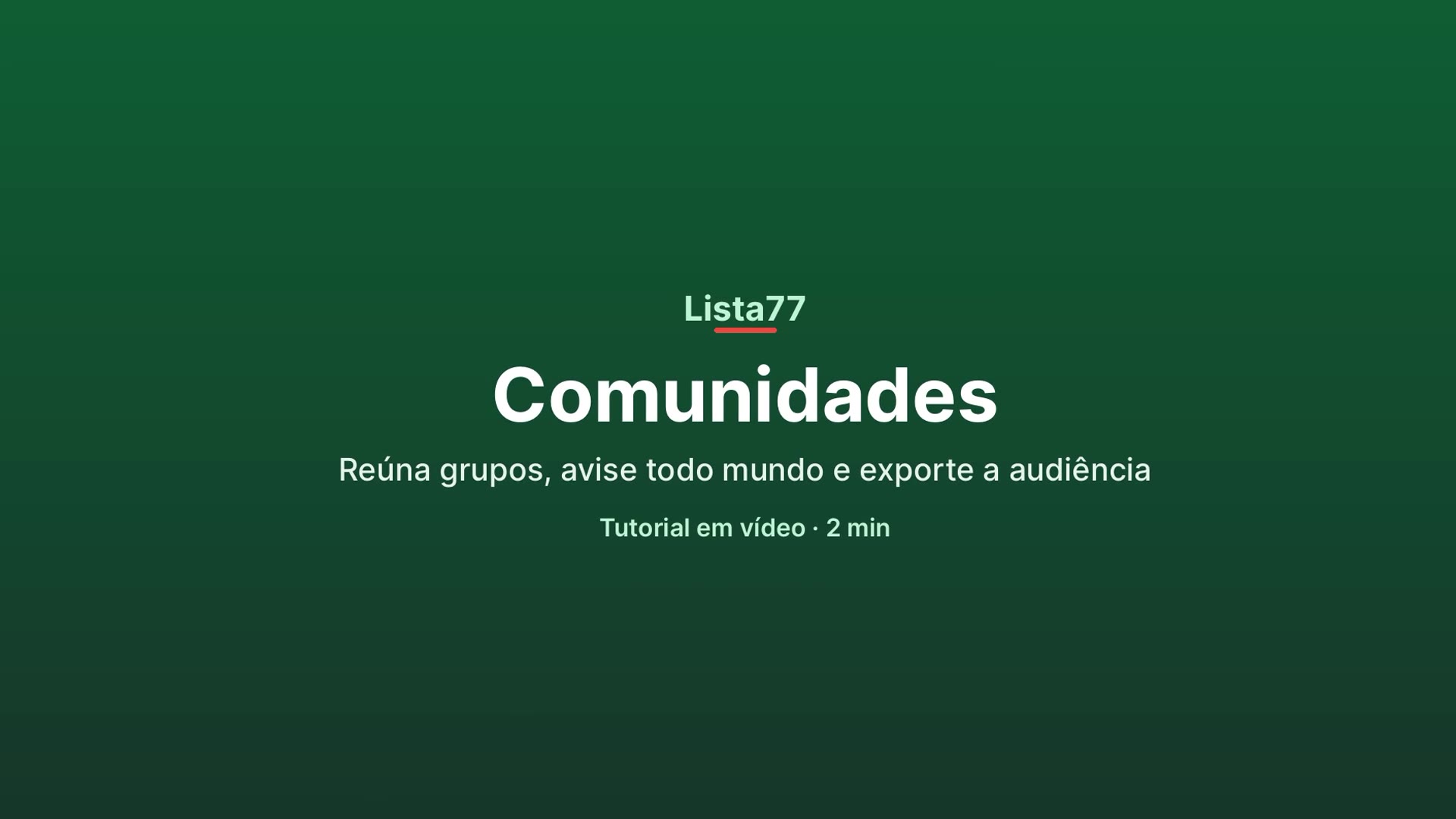 Manual em vídeo: Comunidades